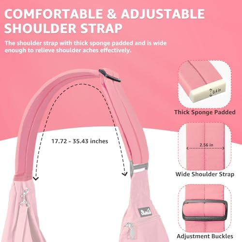 SlowTon Dog Carrier Sling - Thick Padded Shoulder Strap Adjustable, Peach S