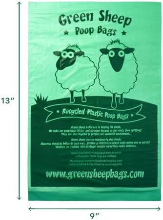 Green Sheep Poop Bags Strawberry Scented, 120 Bags for Dogs and Cats, Green Scented Dog Poop Bags Rolls, Small Pet Waste Bags