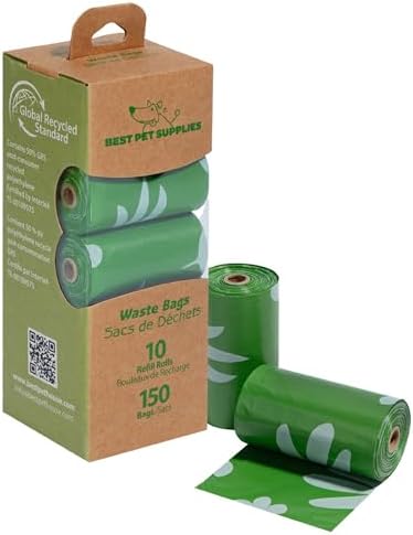 Best Pet Supplies GRS Poop Bags for Dogs - 150 Count, Green, Unscented