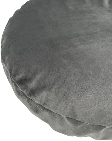Round Dog Bed Cover Washable Grey Velvet 39 Inch