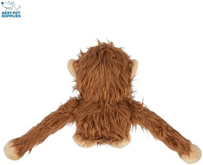 Best Pet Supplies Interactive Squeaky Dog Chew Toy, Ideal Dog Toys for Chewers, Small, Medium & Large Dogs, and Fetch Lovers - O-Hug-Atan (Brown), Large