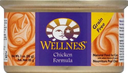 Wellness Complete Health Pate Adult Canned Wet Cat Food, Natural, Protein Rich, Grain Free, Chicken Entrée Recipe, 3 oz, Pack of 24 Cans