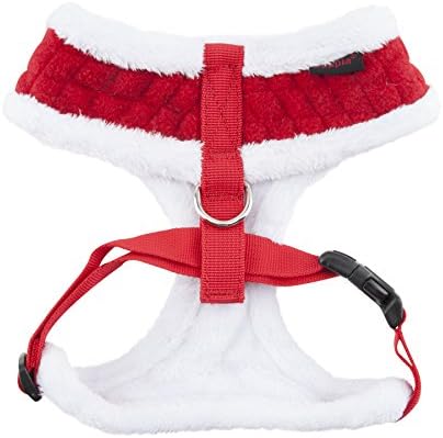 Puppia Blitzen Dog Harness Over-The-Head Warm Winter Christmas Holiday Harness Adjustable Chest for Small and Medium Dog, Red, X-Large