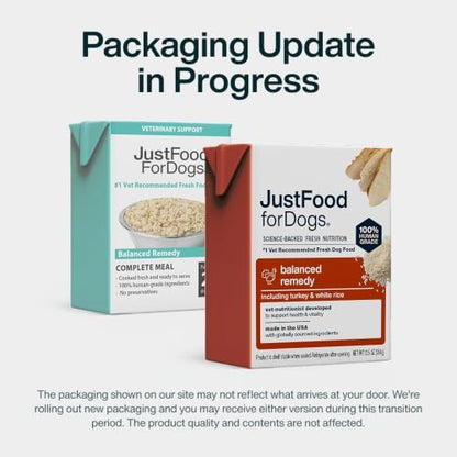 JustFoodForDogs Pantry Fresh Wet Dog Food, Complete Meal or Dog Food Topper, for Sensitive Stomachs, Balanced Remedy Human Grade Dog Food Recipe - 12.5 oz (Pack of 12)