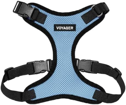 Voyager Step-in Lock Dog Harness - Baby Blue/Black Trim, Small