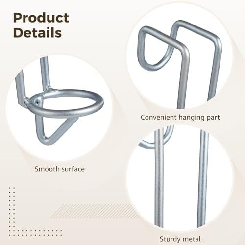 yeesport 4 Pcs Horse Water Bucket Hooks, Quality Metal, Rust-Resistant, Double Hook Design, Easy Installation for Stables Barns and Livestock Use
