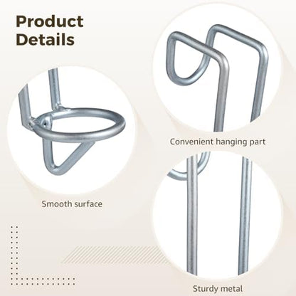 yeesport 4 Pcs Horse Water Bucket Hooks, Quality Metal, Rust-Resistant, Double Hook Design, Easy Installation for Stables Barns and Livestock Use