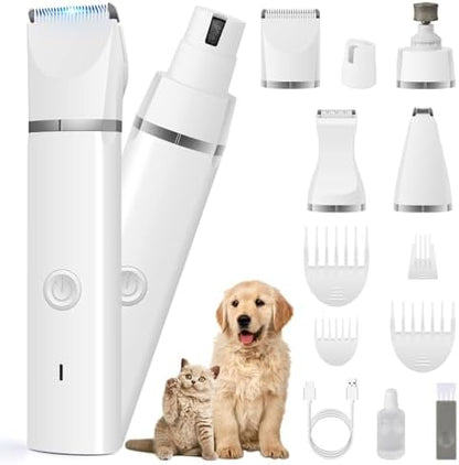 Veeconn 4 in 1 Dog Clippers Grooming Kit with Paw Hair Trimmer for Cat Pet
