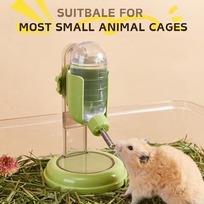 Hamster Water Bottle with Stand, 4oz Water Dispenser for Syrian Dwarf Hamsters Gerbils Mice Rats Degus (Gray)