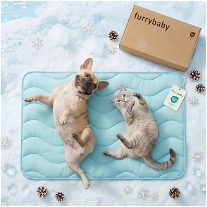 furrybaby Dog Cooling Mat,Self Cooling Mat for Medium Dogs& Cats,Blue