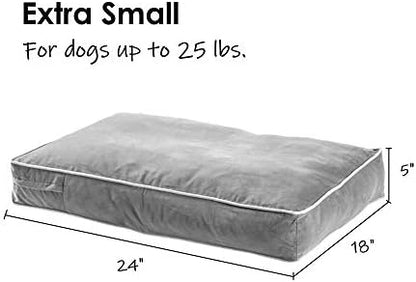 South Pine Porch Buddy Reversible Rectangle Pillow Style Microfiber Dog Bed with Removable, Machine-Washable Cover, Moss, Extra Small (24 in. x 18 in.)