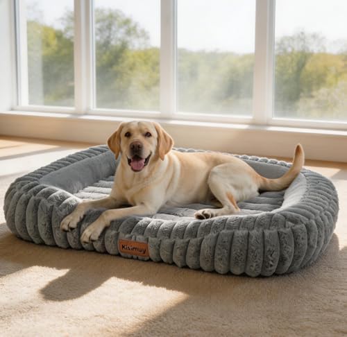 Orthopedic Dog Bed, Durable Calming Bolster Dog Couch Large Dogs