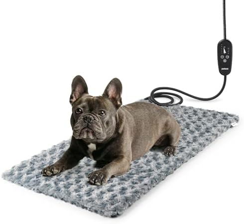 Adjustable Temperature Dog Heating Pad, 29.5"x17.7", 75W, Light Gray