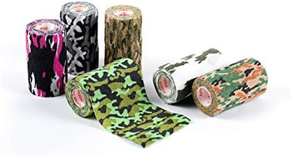 24 Pack Premium Vet Wrap - Self Adhesive Bandage Wrap & Athletic Tape - 4" x 5 Yards Elastic & Self-Sticking Cohesive Bandage for Pets, Sports, Wrists & Ankles - Assorted by Prairie Horse Supply