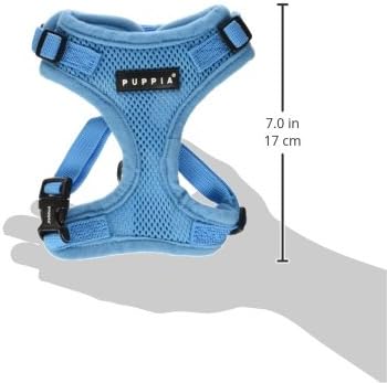 Authentic Puppia RiteFit Harness with Adjustable Neck, Sky Blue, Small