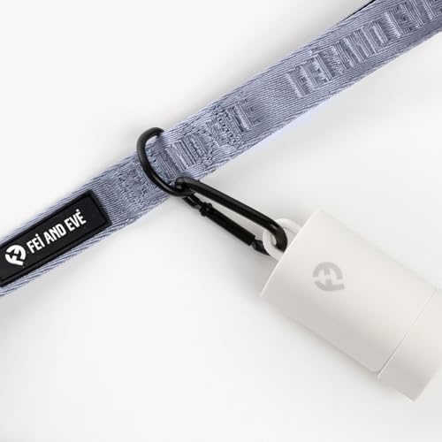 Fei & Eve Poop Bag Dispenser - Compact & Lightweight | Fits all Leashes | Compatible with all standard rolls | White, With 1 Roll Poop Bag