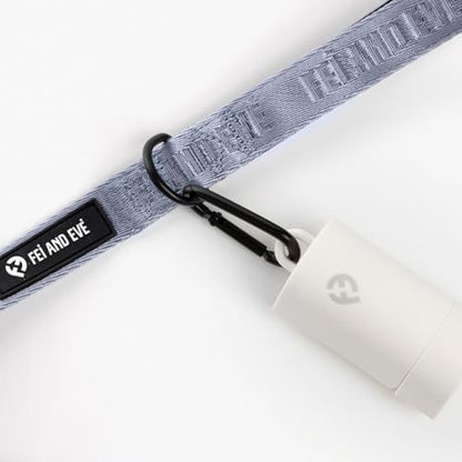 Fei & Eve Poop Bag Dispenser - Compact & Lightweight | Fits all Leashes | Compatible with all standard rolls | White, With 1 Roll Poop Bag