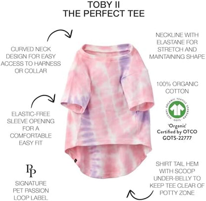 Pet Passion Toby II Dog T-Shirt, 3 Pack, Pink Tie Dye, XX-Small