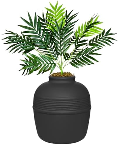 Good Pet Stuff Original Hidden Litter Box Planter, Decorative Cat Litter Enclosure with Carbon Filter, Artificial Palm Plant, Upgraded Design, Easy to Clean, Base Kit, Black Suede