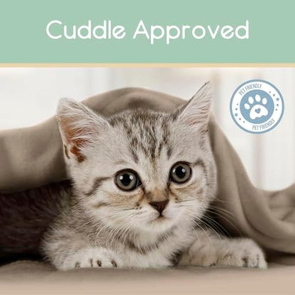 Full/Queen Size Microfleece Blanket | Fleece Bed Blanket | All-Season Comfort | Supersoft Lightweight | Plush Throw Blanket for Bed Couch or Sofa | Pet-Friendly | Nutmeg