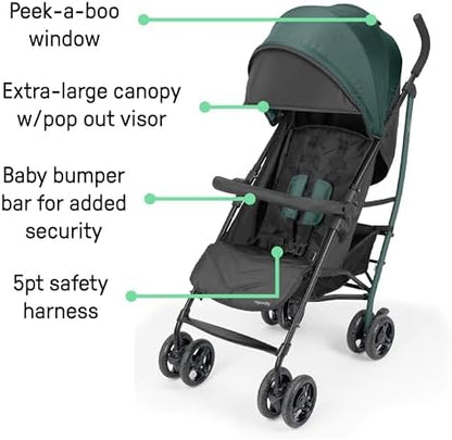 3Dlite Jewel Convenience Stroller – Lightweight Folding Stroller with Car Seat Compatibility, Extra-Large Canopy & Storage