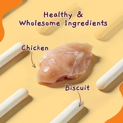 Jungle Calling 1.32 lb Chicken Wrapped Biscuit Dog Treats，Rawhide-Free