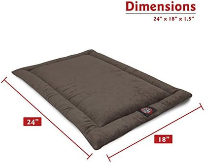 Majestic Pet Dog Crate Mat - Machine Washable Soft Plush Pet Bed Pad for Crates & Kennels, USA Crafted, 24"x18" Villa Storm