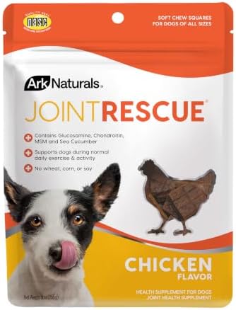 ARK NATURALS Sea Mobility Joint Rescue Chews, Chicken, Increase Flexibility, Mobility and Joint Comfort, Vet Recommended for All Dog Breeds, 500 mg Glucosamine, 9 oz. Bag