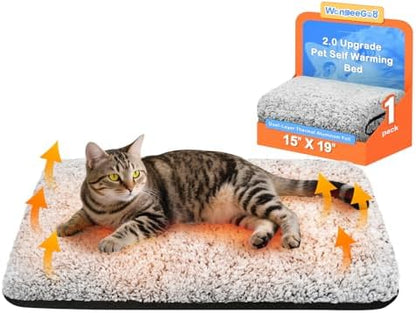 WanpeeGoo Self Warming Cat Bed 15x19 and Reversible Warming Cooling Cat Bed 18x24