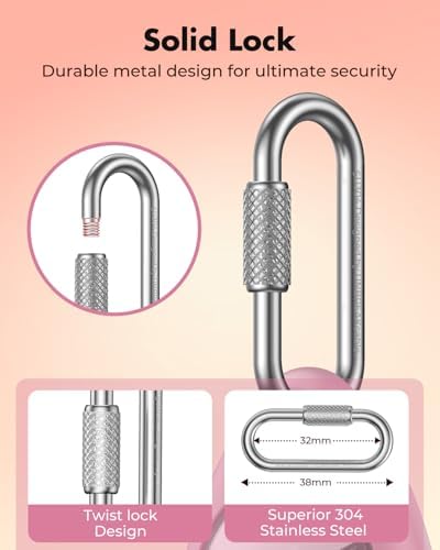 UNBREAKcable for AirTag Holder Case with Professional Carabiner, 4 Pack