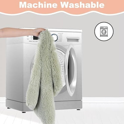 Bedfolks Waterproof Dog Crate Bed, Plush Small Dog Pad, 23"x18", Sage Green