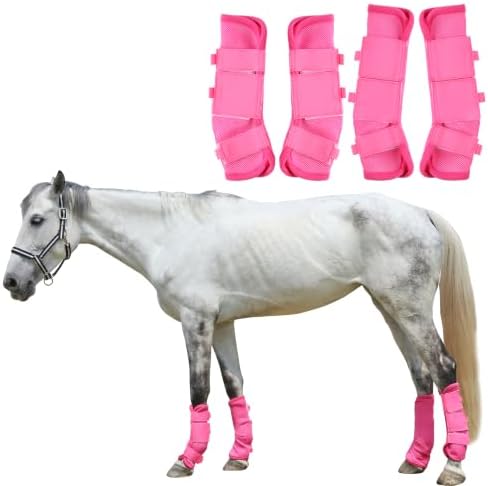 Horse Fly Boots, Mesh Fly Boots for Horse Set of 4, Equine Leg Protection