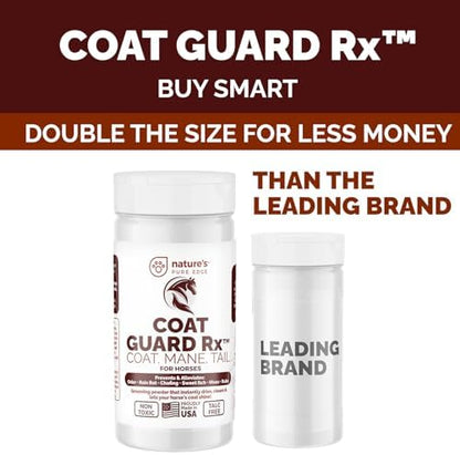 Coat Guard Rx™ Large 16 oz. Coat, Mane, and Tail Powder for Horses - Rain Rot, Sweet Itch, Treatment & Dry Shampoo for Horses.