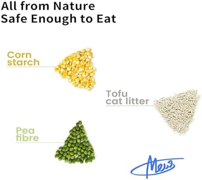 Tofu Cat Litter, Dr. PawPaw Clumping Cat Litter, Natural Tofu Scent 18 lb, Dust-Free Keep Kitty Tidy, Superior Odor Control Keep Step Fresh
