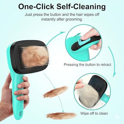 Self Cleaning Slicker Brush for Dog and Cat Shedding
