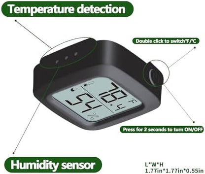 Black 2-Pack Reptile Thermometer and Hygrometer – Digital LCD Temp & Humidity Gauge for Bearded Dragon, Corn Snake, Hermit Crab, Iguana, Axolotl, Vivarium & Terrarium Setup