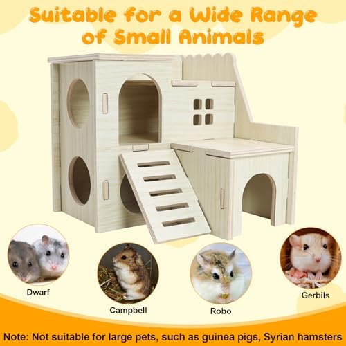 Hamster Hideout Tiny Maze Wood House with Slide (Pygmy Rats Only)