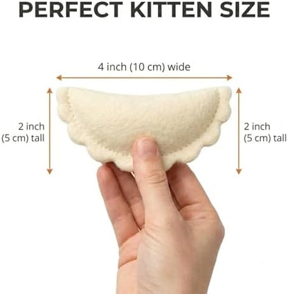 Glaciart One Wool Dumpling Cat Toys with Catnip | Interaction & Boredom Relief, Encourages to Exercise, Explore & Play | Filled w/Organic Herbs to Help Sooth or Reduce Anxiety