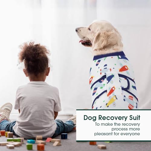 Kuoser Recovery Suit for Dogs Cats, Soft Dog Surgery Suit Female Male Spay