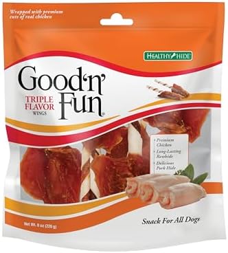 Good 'n' Fun Wings Long-Lasting Dog Treat Made With Real Protein, 8 oz