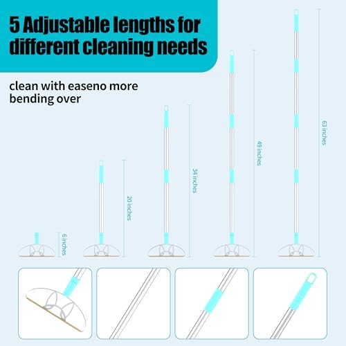 Ultra & Pro LINTPLUS Combo – 63” Long Carpet Rake for Pet Hair + Pro Attachments – Heavy Duty Stainless Steel Handle, Stand-Up Design – Effortless Fur & Lint Removal for Large Rugs, Carpets, Floors