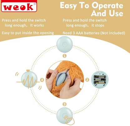 WEOK Heartbeat Puppy Toy, Comfort Cuddler Pillow, Dog Anxiety Relief Calming Aid,Heartbeat Stuffed Toy for Dogs,Puppy Heartbeat Toy Sleep Aid,Dog Heartbeat Toy for Pet