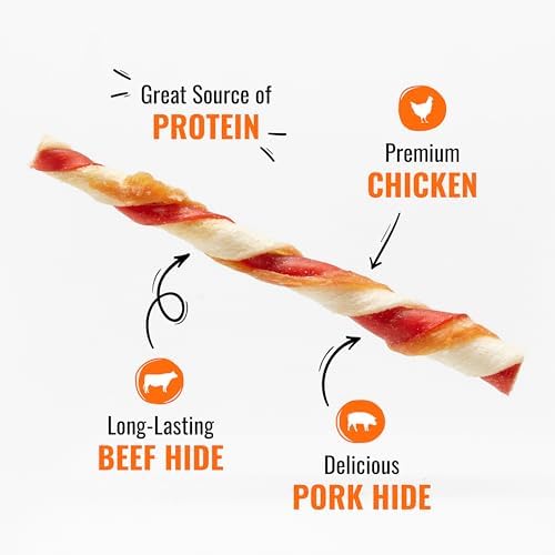 Good 'n' Fun Twists Long-Lasting Dog Treat Made With Real Protein, 70 Count