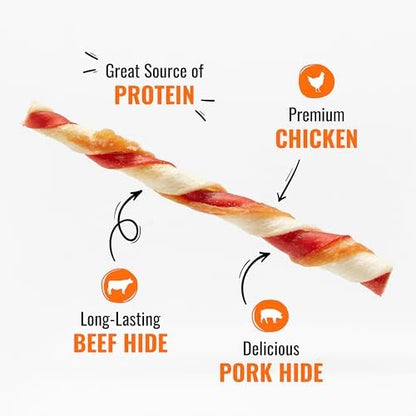 Good 'n' Fun Twists Long-Lasting Dog Treat Made With Real Protein, 70 Count