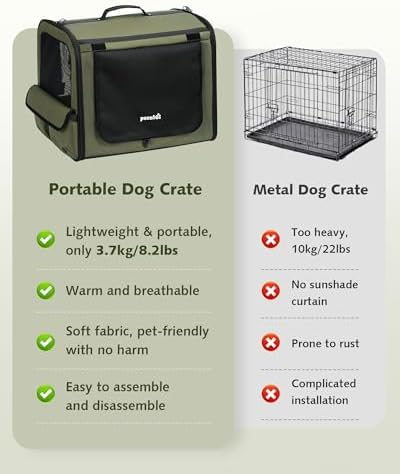 Dog Car Carrier Light Weight 27×20.5×20.5in, Foldable Dog Carrier, Gren