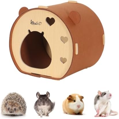 Wooden Guinea Pig Hideout Bunny House Rabbit Bed – Small Animal Habitat