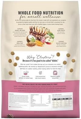 The Honest Kitchen Whole Grain Lamb & Superfoods Whole Food Clusters, Human Grade Dry Dog Food for Adult Dogs, Vet-Recommended Nutritional Support for Skin, Coat, Digestion & Wellness, 18 lb Bag
