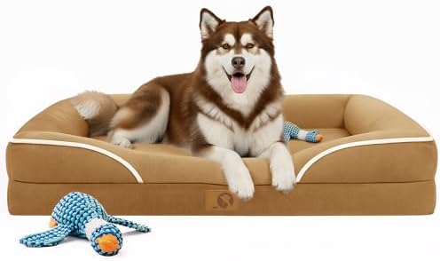Homemate Dog Bed Extra Large Size Dog: 48"x35" Orthopedic Pet Bed with Toy