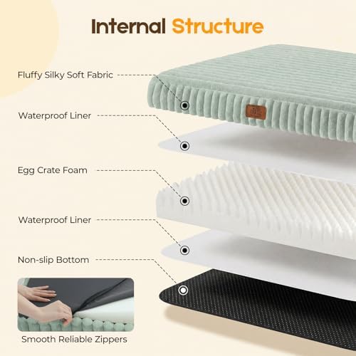 Orthopedic Dog Bed for XL Dog, Waterproof Washable Pet Bed for Crate