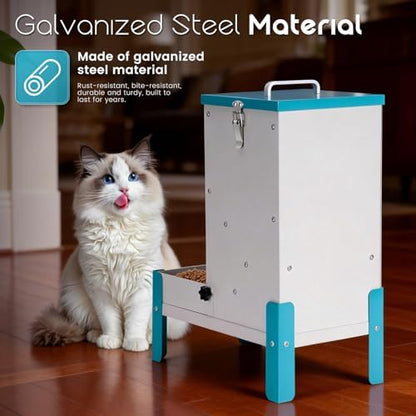 Automatic Dog Feeder 10L Gravity Cat Feeder with Elevated Stand